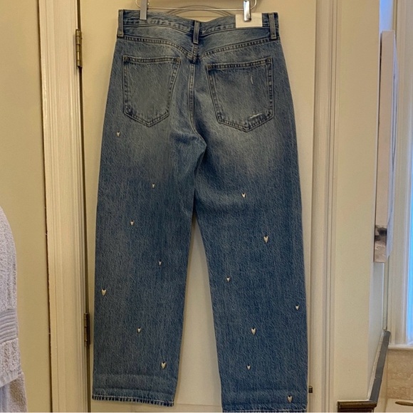 Pistola Light Blue Straight Leg Jeans with Heart Details - Picture 4 of 6